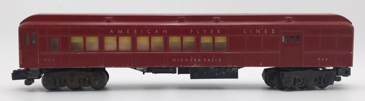 American Flyer 953 VIntage S Niagra Falls Heavyweight Combo Car w/o Silhouettes VG