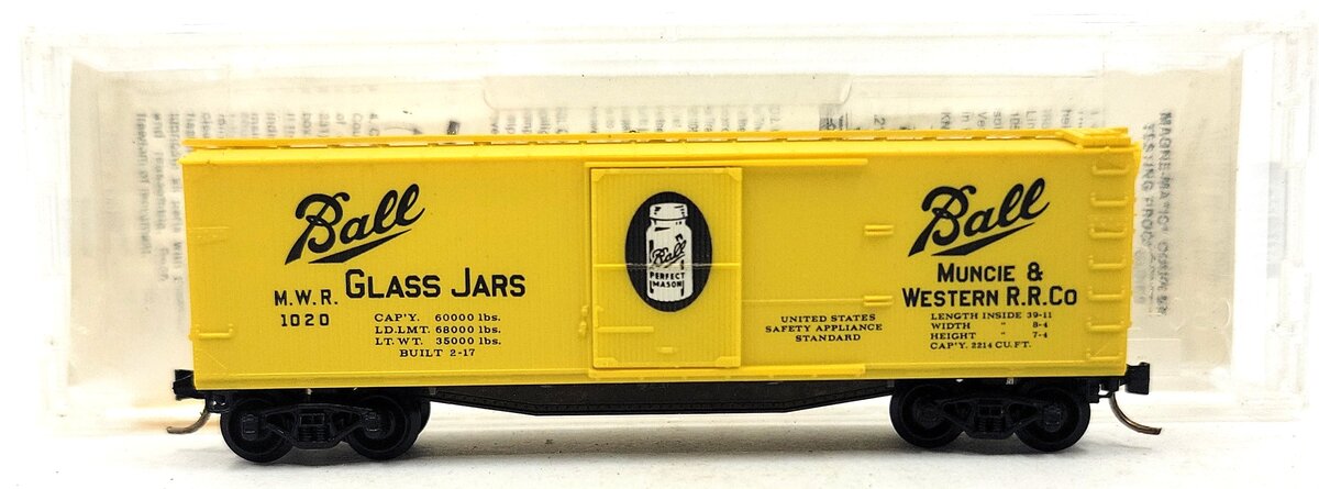 Micro-Trains 04200030 N MWR Ball Glass Jars 40' Dbl Sheathed Wood Boxcar #1020 LN/Box