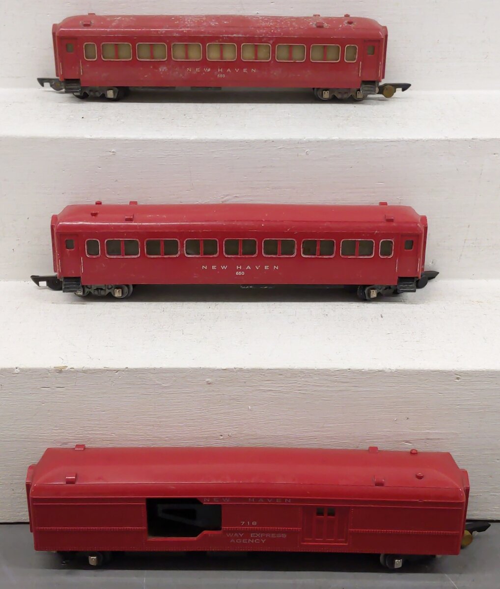 American Flyer Vintage S Gauge New Haven Passenger Cars #650,650,718 [3] VG