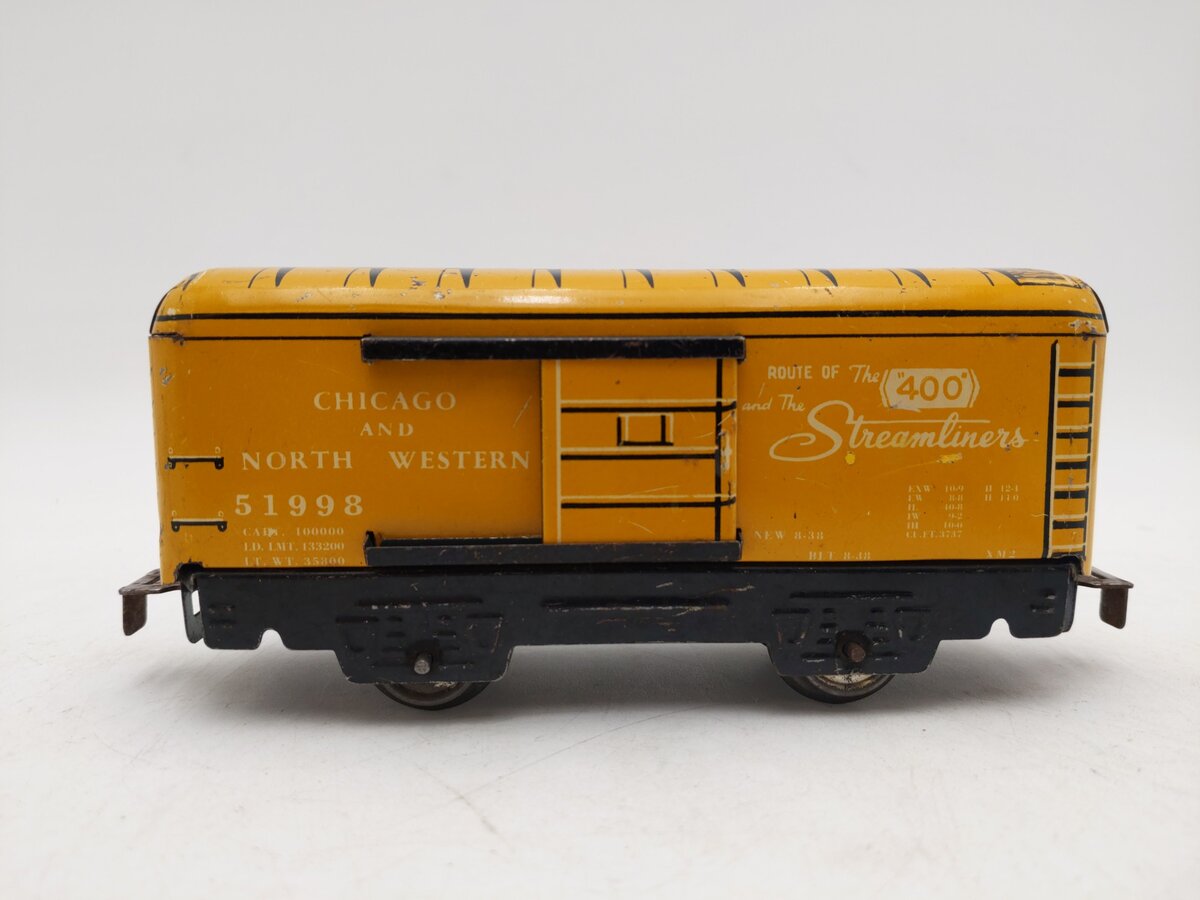 Marx 555 Vintage O Chicago & North Western "The 400" Lithographed Boxcar VG