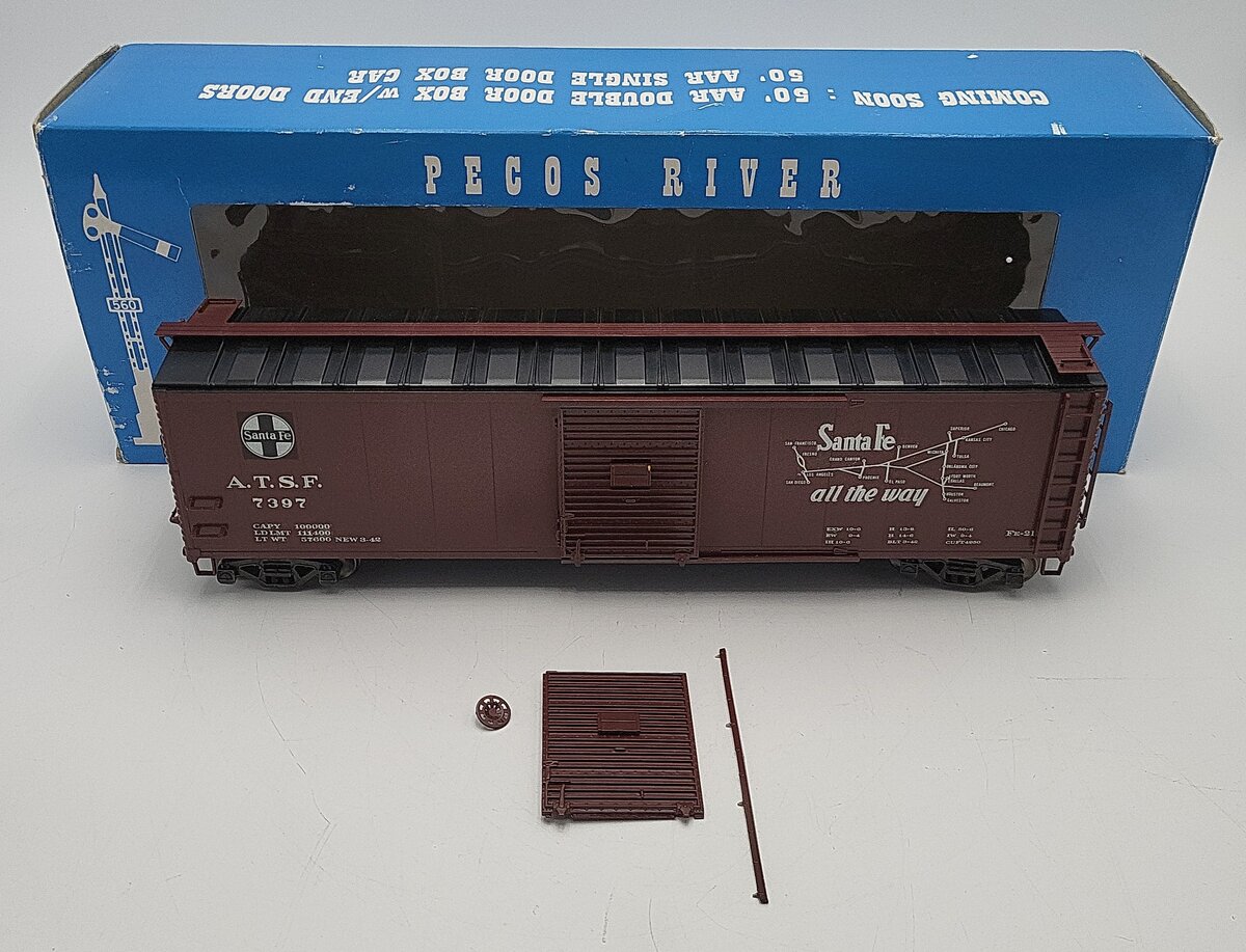 Pecos O Scale Santa Fe Boxcar #7397 2-Rail Custom VG/Box