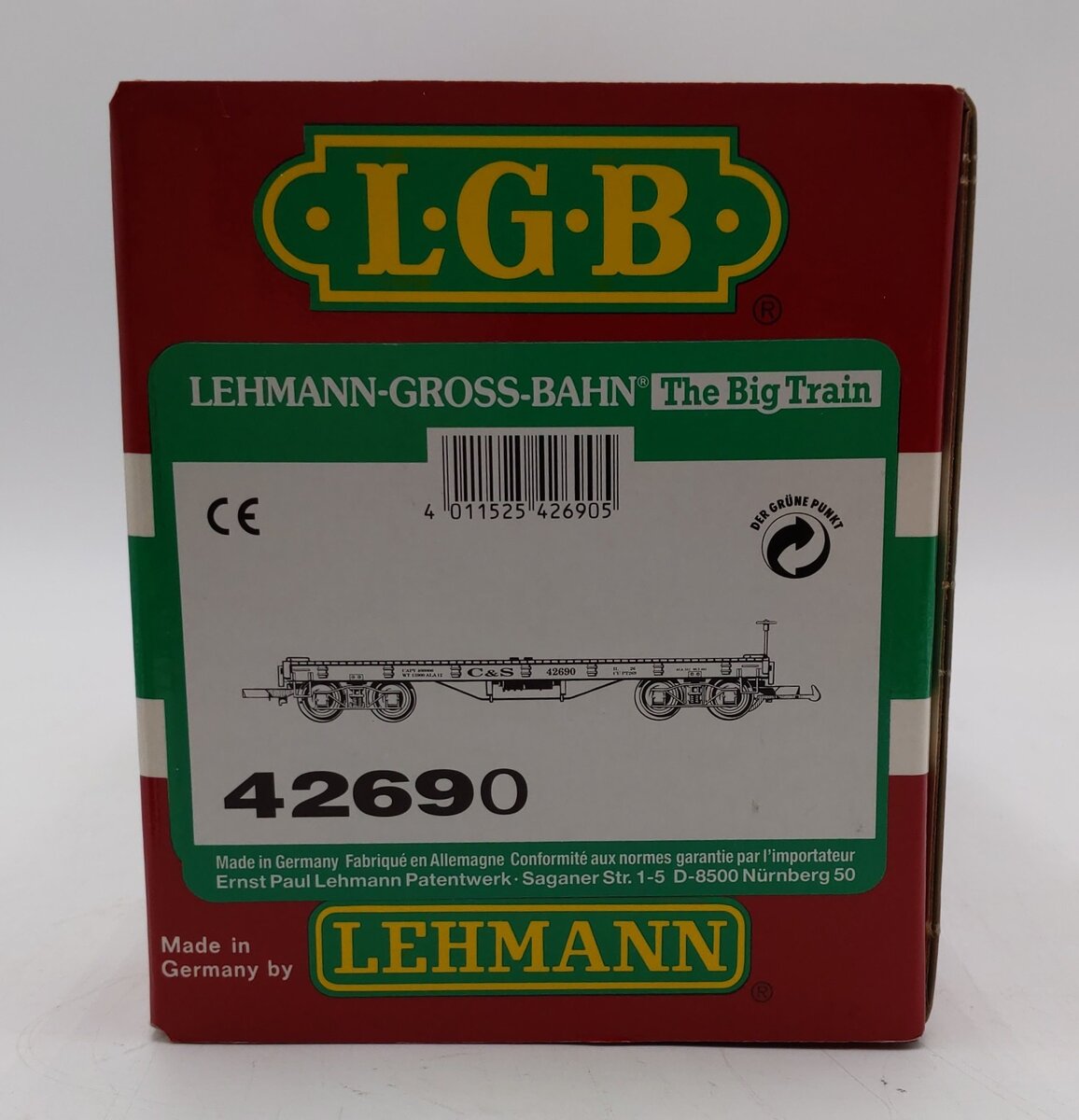 LGB 42690 G Scale Colorado and Southern Flatcar #1069 EX/Box