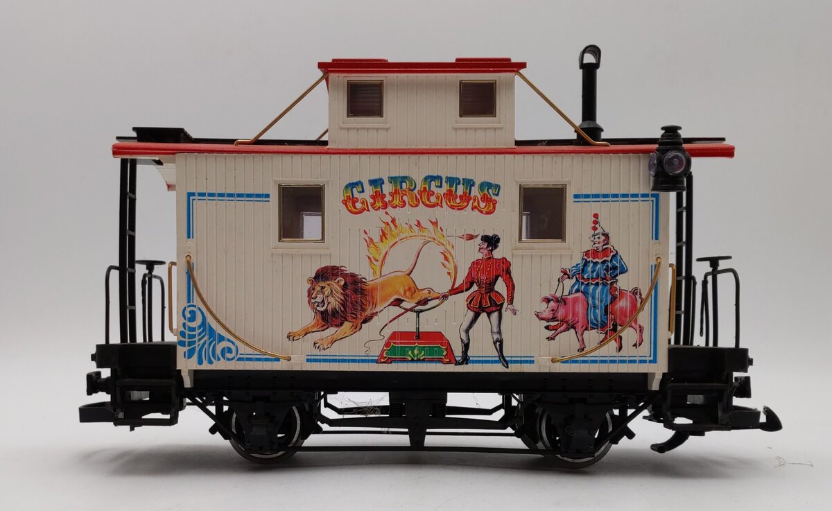 LGB 4165 G Scale Circus 4-Wheel Caboose (Metal Wheels) EX/Box