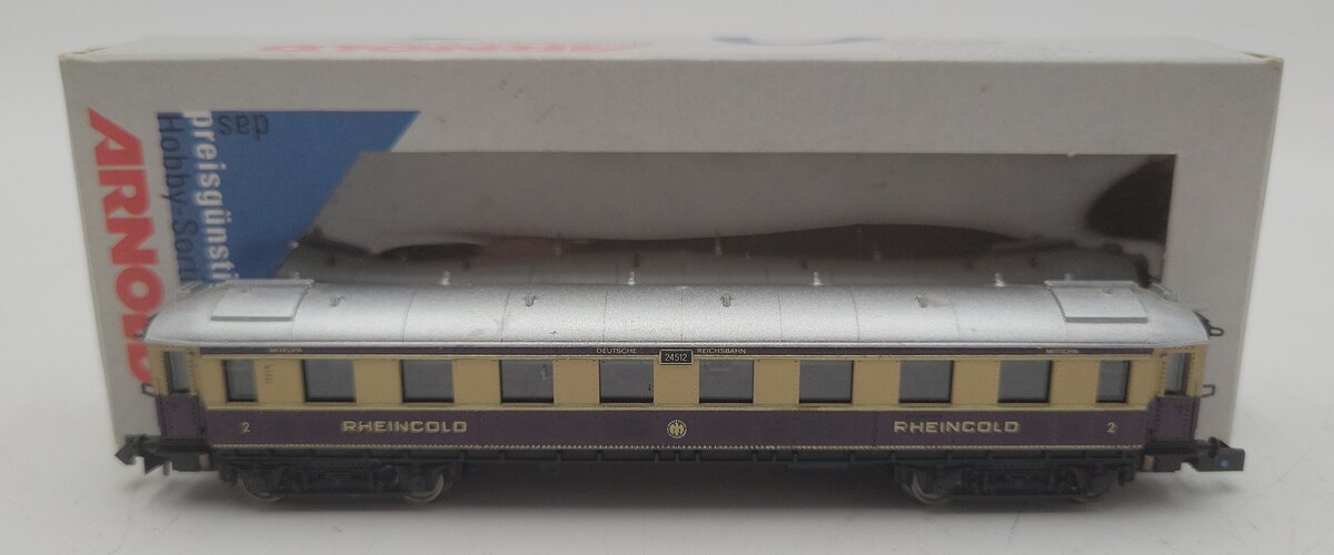 Arnold 5803 N Scale DR Rheincold 2nd Class Passenger Car #24512 EX/Box
