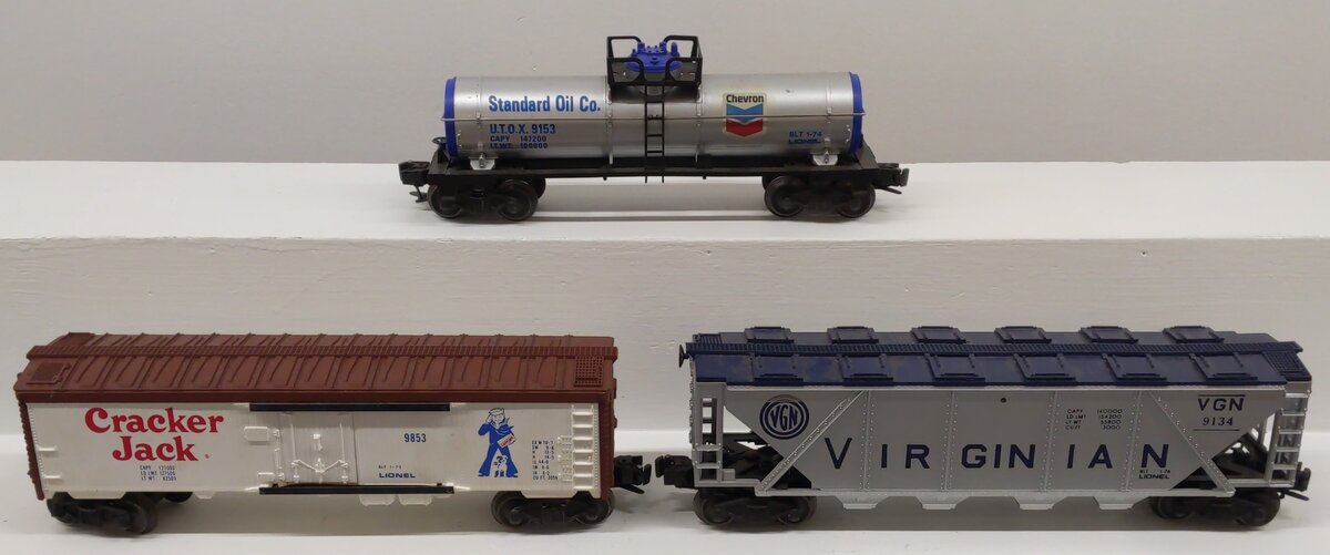 Lionel O Gauge Assorted Freight Cars 6-9853, 6-9134, 6-9153 [3] VG