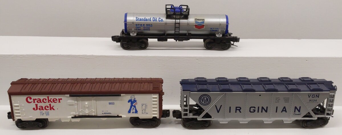 Lionel O Gauge Assorted Freight Cars 6-9853, 6-9134, 6-9153 [3] VG
