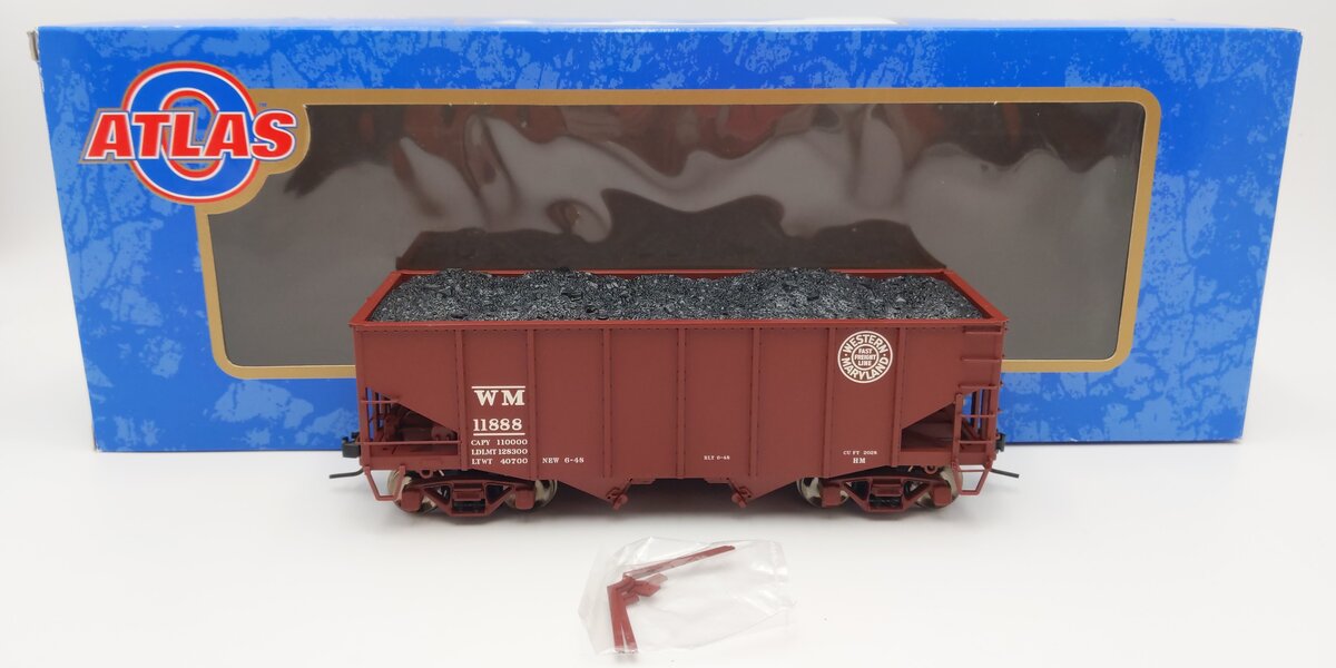 Atlas 7756-5 O Scale Western Maryland 55 Ton Fishbelly Hopper #11888 (2-Rail) EX/Box