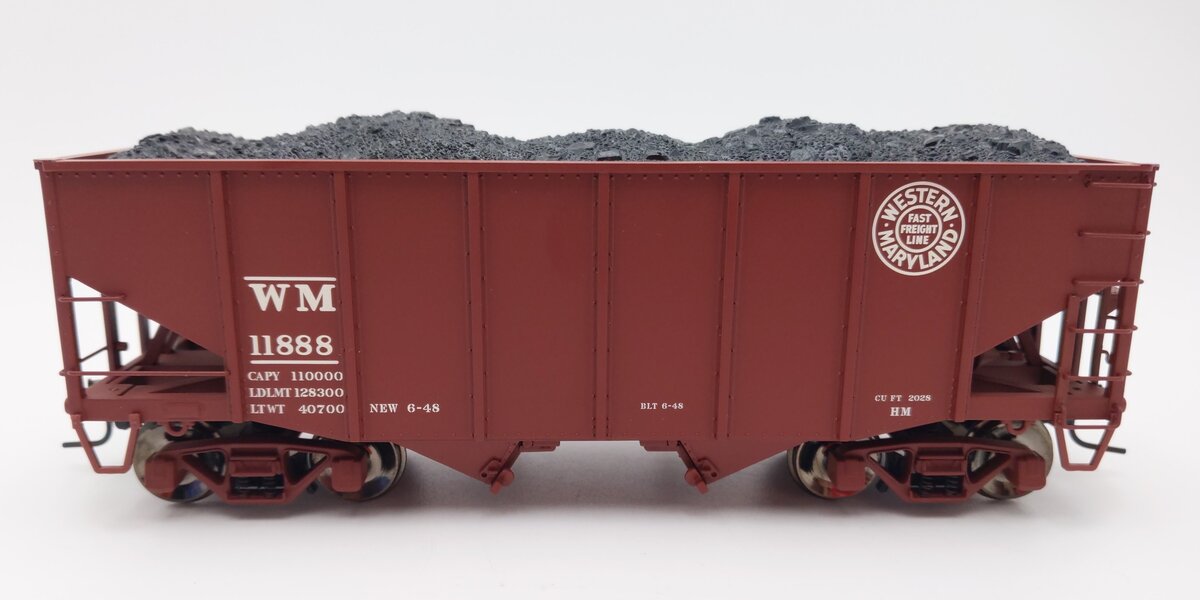 Atlas 7756-5 O Scale Western Maryland 55 Ton Fishbelly Hopper #11888 (2-Rail) EX/Box