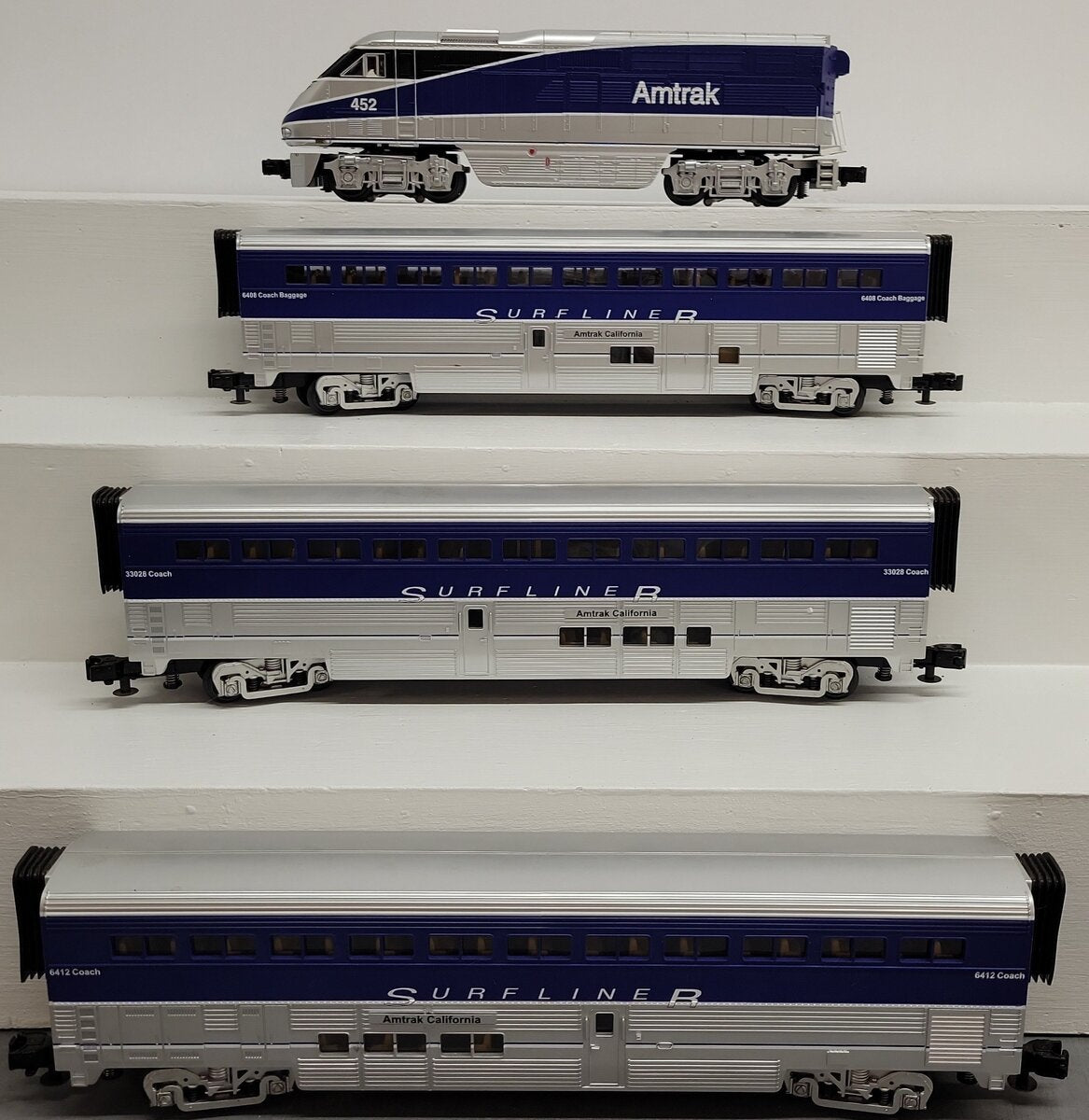 MTH 30-4198-1 Amtrak RailKing F59 Superliner O Gauge Diesel Train Set w/PS2 EX/Box