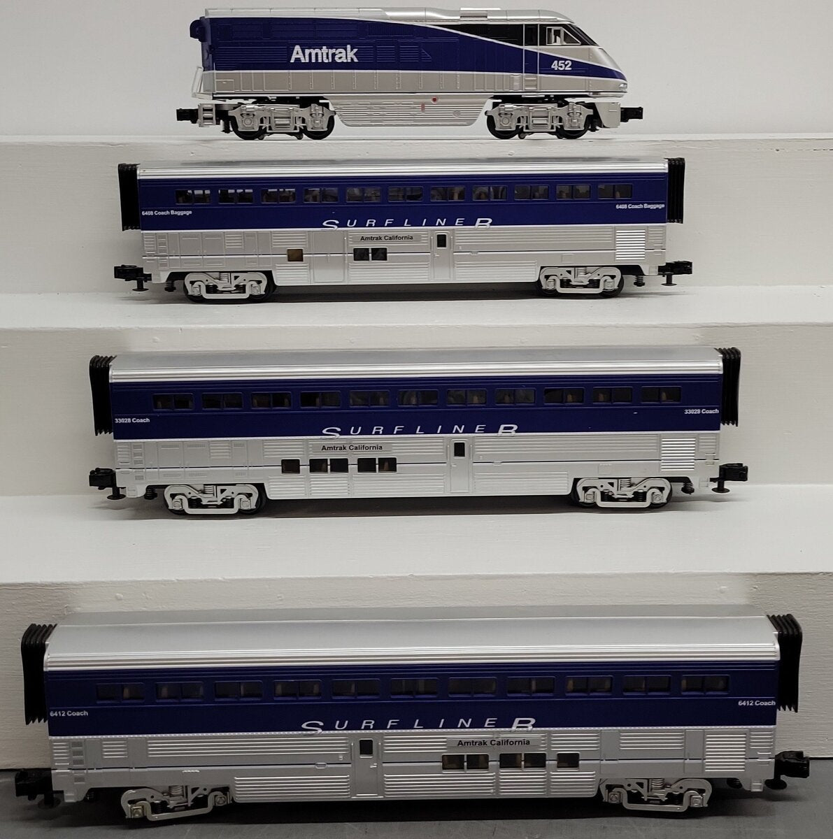 MTH 30-4198-1 Amtrak RailKing F59 Superliner O Gauge Diesel Train Set w/PS2 EX/Box