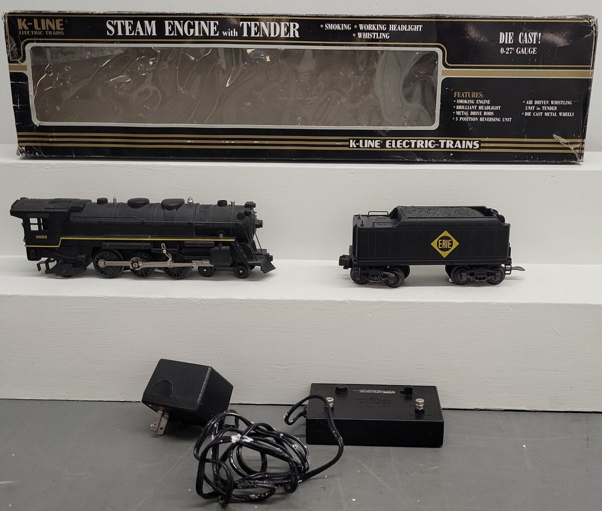 K-Line K3005 O Gauge Erie 4-6-2 Steam Locomotive & Tender #3005 EX/Box