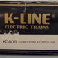 K-Line K3005 O Gauge Erie 4-6-2 Steam Locomotive & Tender #3005 EX/Box
