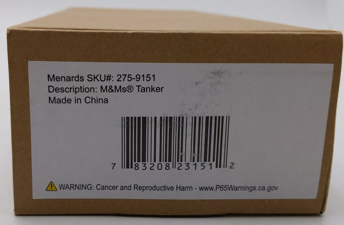Menards 275-9151 O Gauge M&Ms Modern Tank Car "M&Ms" #8999 LN/Box