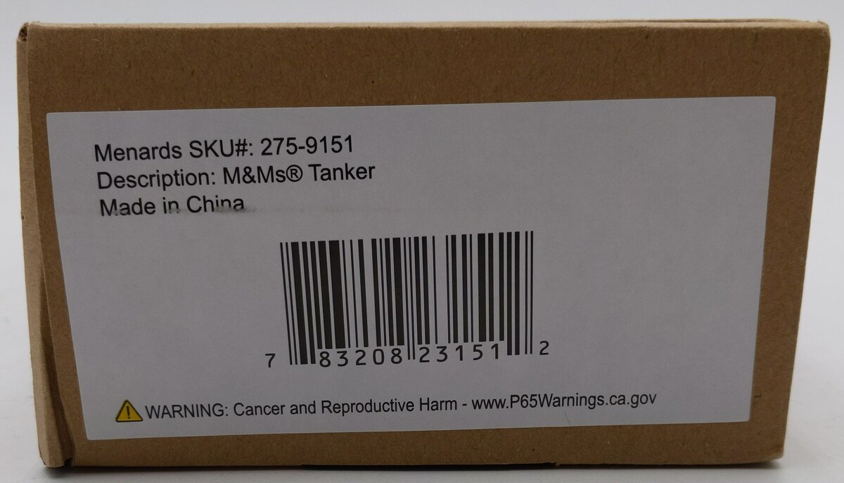 Menards 275-9151 O Gauge M&Ms Modern Tank Car "M&Ms" #8999 LN/Box
