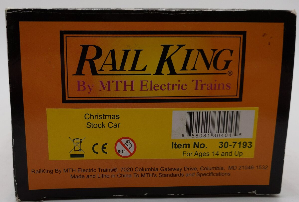 MTH 30-7193 Christmas Stock Car EX/Box