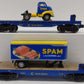 Menards 275-9545 O Gauge Chessie Flatcars w/ SPAM Tractor/Trailer (2) EX/Box