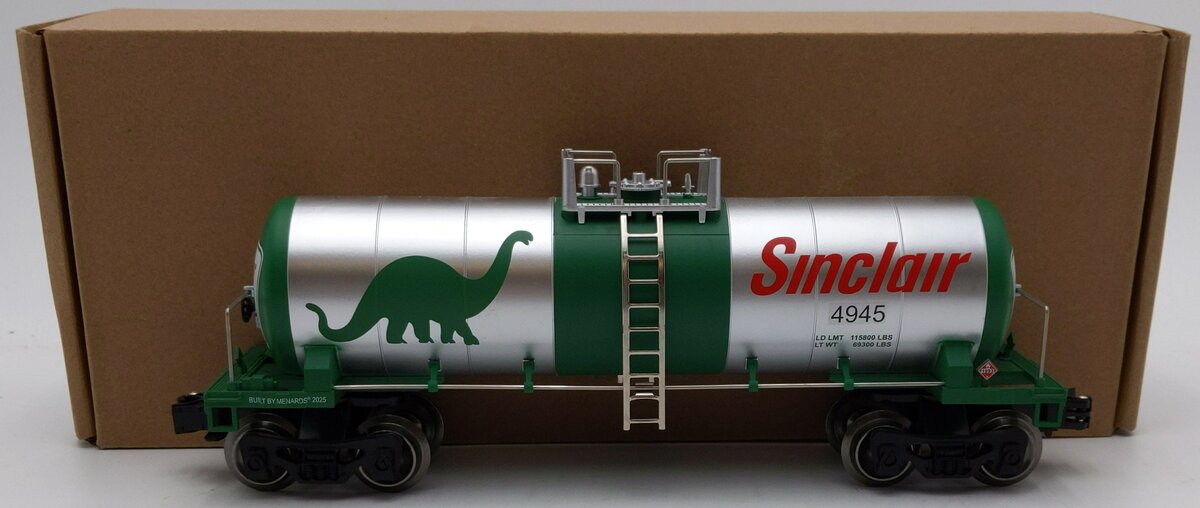 Menards 275-9512 O Gauge Sinclair Tank Car #4945 LN/Box