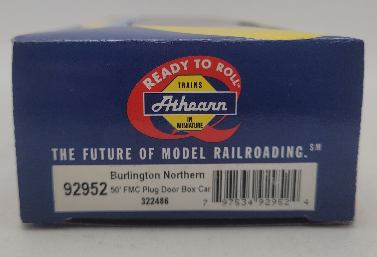 Athearn 92952 HO Scale Burlington Northern 50' FMC Plug Door Box Car #322486 LN/Box