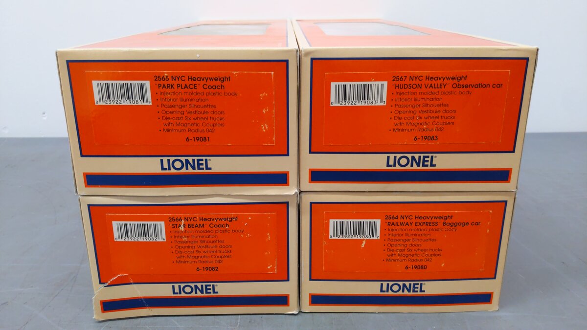 Lionel 6-19060 O Gauge New York Central Pullman Heavyweight Cars (Set of 4) EX/Box