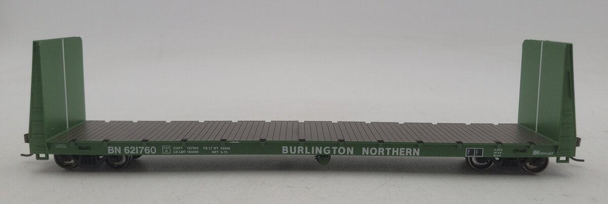 Athearn 88114 HO Scale Burlington Northern 60' Bulkhead Flatcar #621760 LN/Box