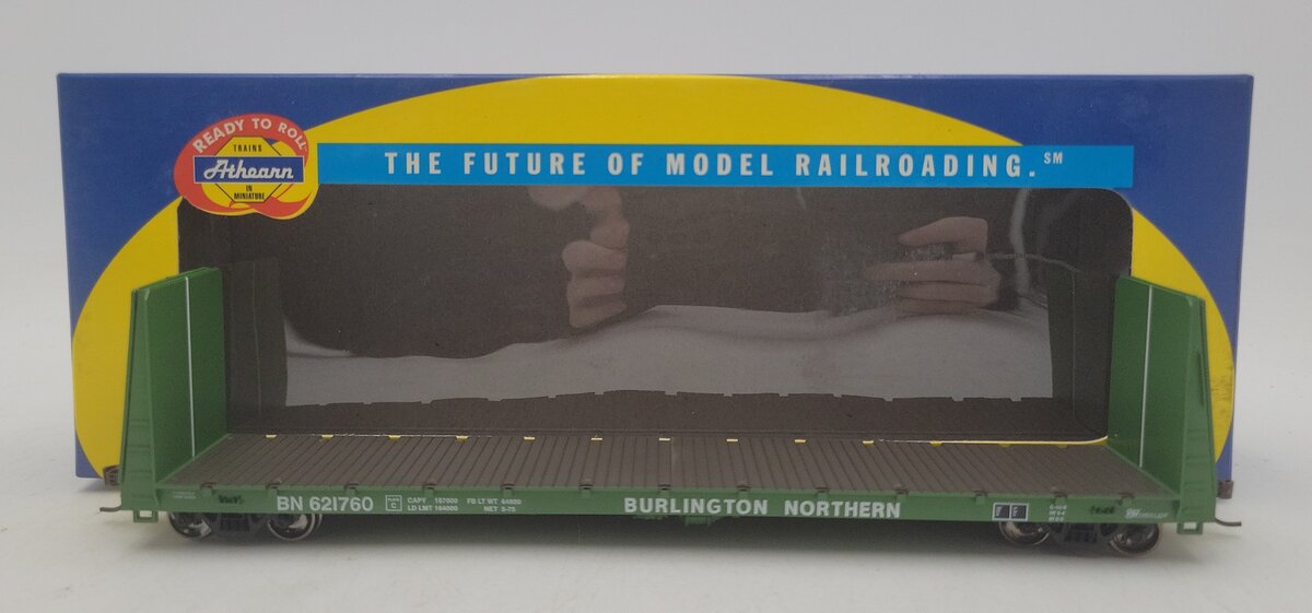 Athearn 88114 HO Scale Burlington Northern 60' Bulkhead Flatcar #621760 LN/Box