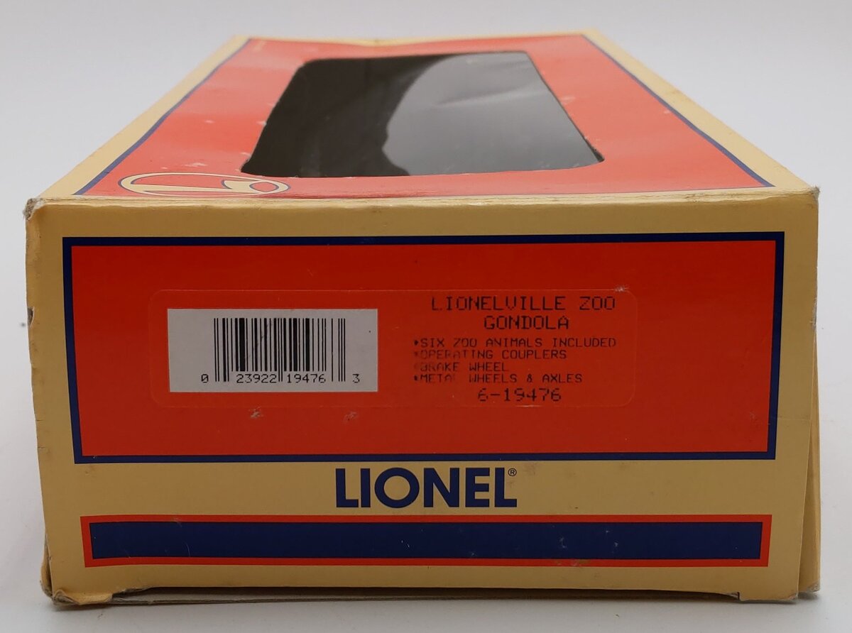 Lionel 6-19476 O Gauge Lionelville Zoo Gondola with Animals EX/Box