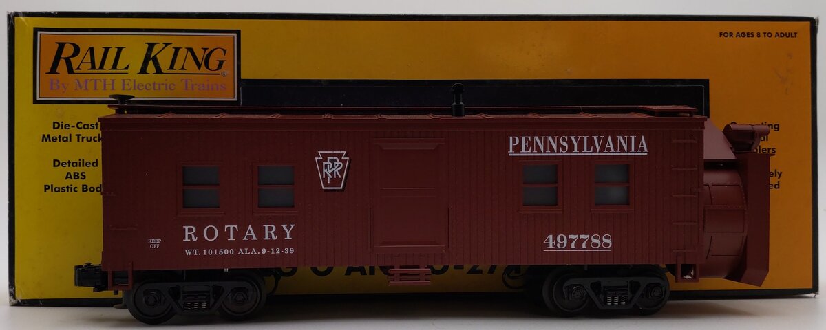 MTH 30-2124 O Gauge Pennsylvania Rotary Snow Plow #497788 EX/Box