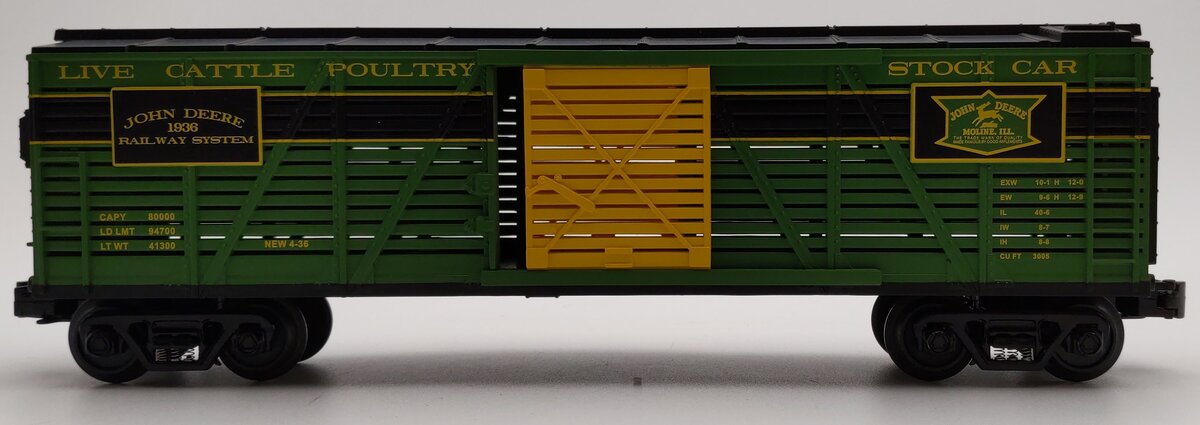 MTH 30-7137 O Gauge John Deere Stock Car LN/Box