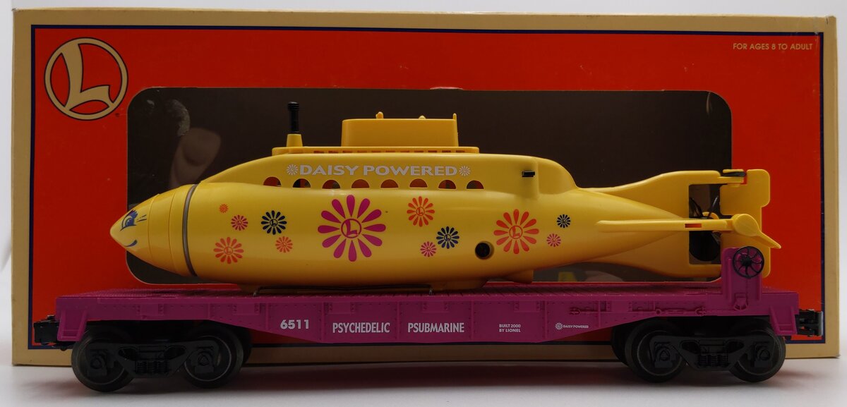 Lionel 6-26709 O Gauge Flatcar with Psychedelic Submarine EX/Box