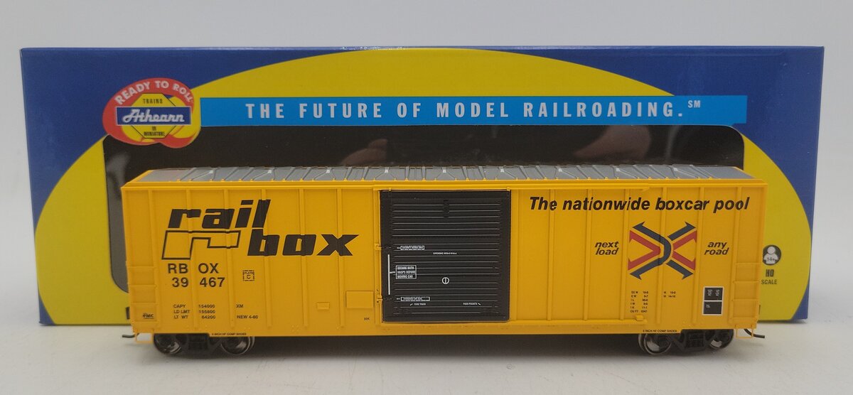 Athearn 96620 HO Scale Railbox (RBOX) 50' FMC 5347 Box Car #39467 LN/Box