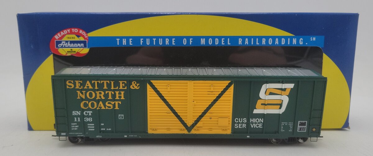 Athearn 92861 HO Scale Seattle & North Coast 50' FMC Double Door Box Car #1136 LN/Box