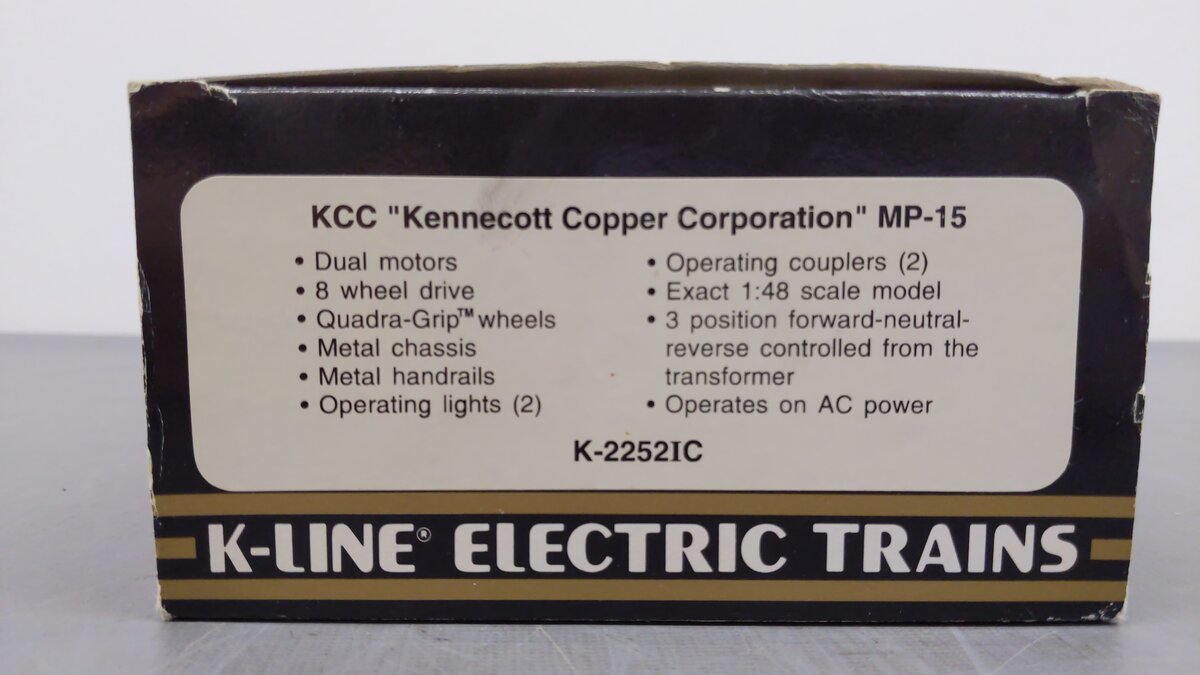 K-Line K-2252IC O Kennecott Copper Corporation MP-15 Diesel Switcher #906 EX/Box
