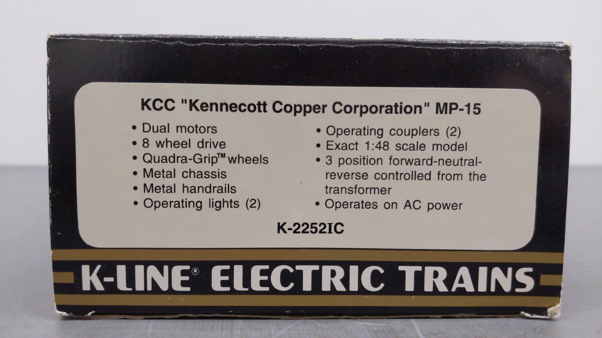 K-Line K-2252IC O Kennecott Copper Corporation MP-15 Diesel Switcher #906 EX/Box