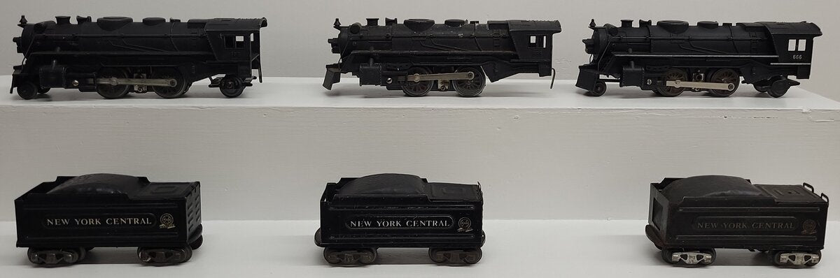 Marx O Gauge Vintage Locomotives and Tenders; 666 x 3, [6] VG