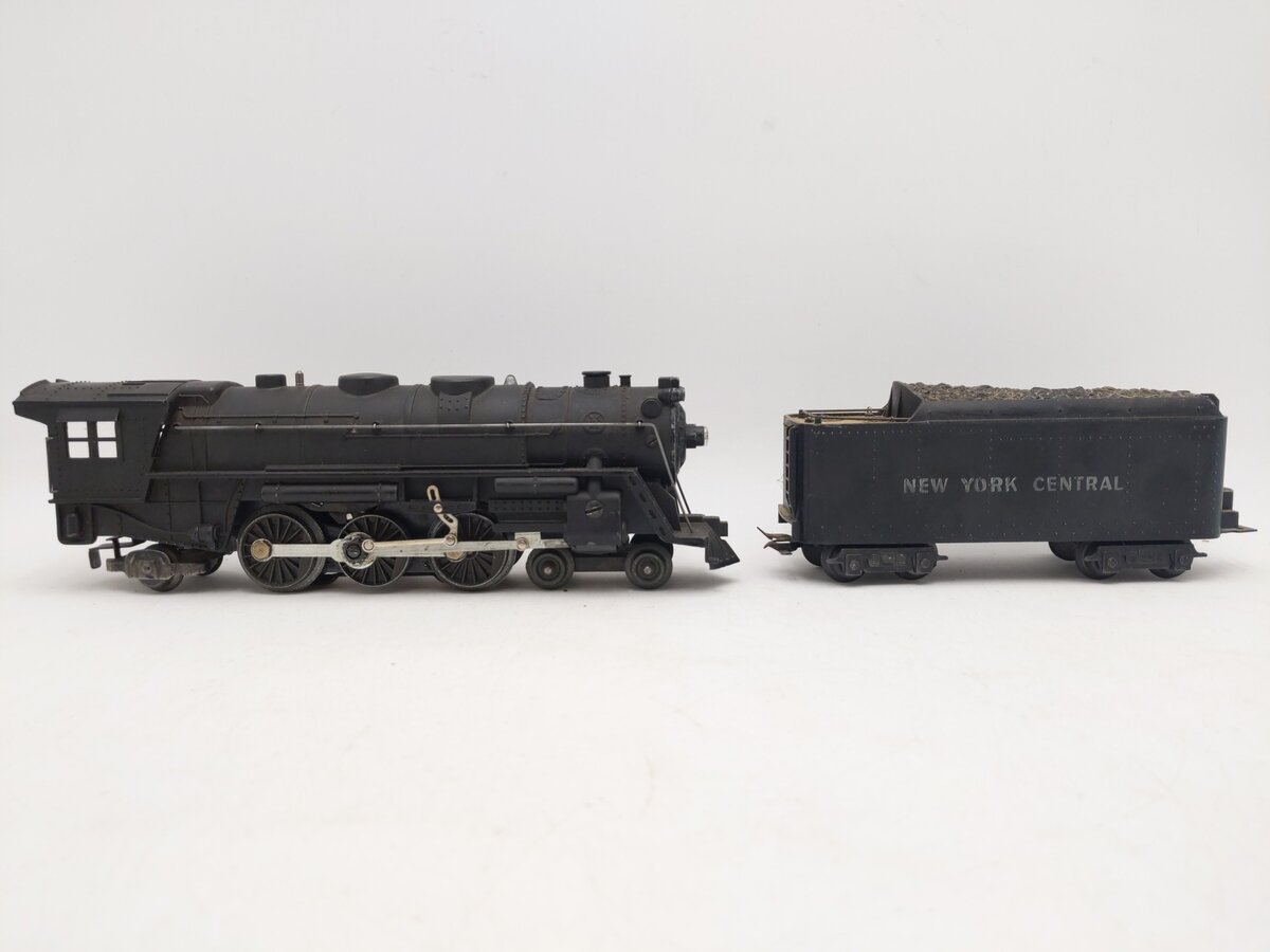 Marx 333 Vintage O New York Central 4-6-2 Diecast Steam Locomotive & Tender VG