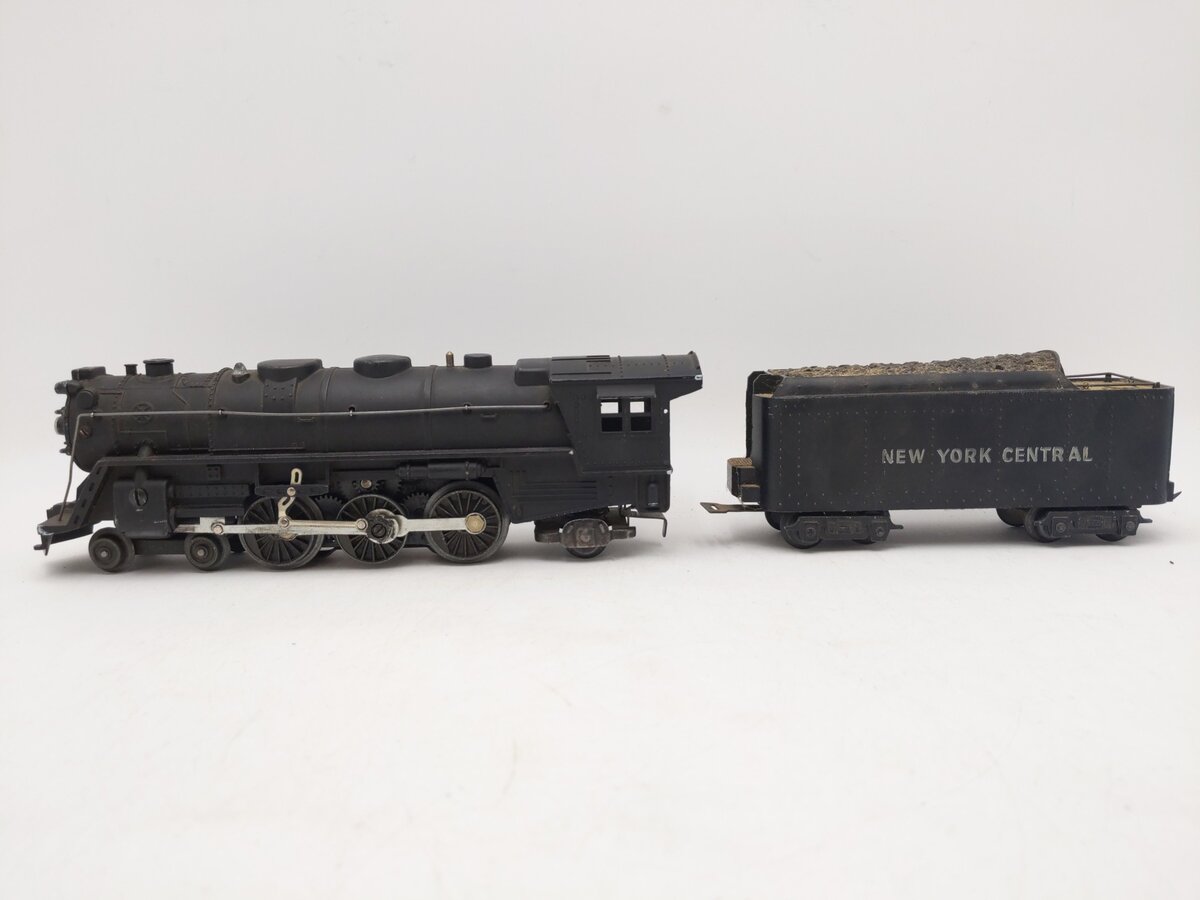 Marx 333 Vintage O New York Central 4-6-2 Diecast Steam Locomotive & Tender VG