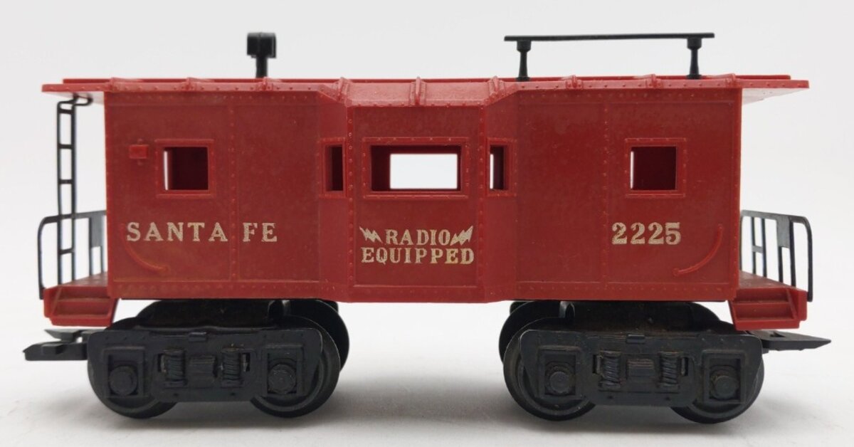 Marx 2225 Vintage O Gauge Postwar Atchison Topeka Santa Fe Bay Window Caboose VG
