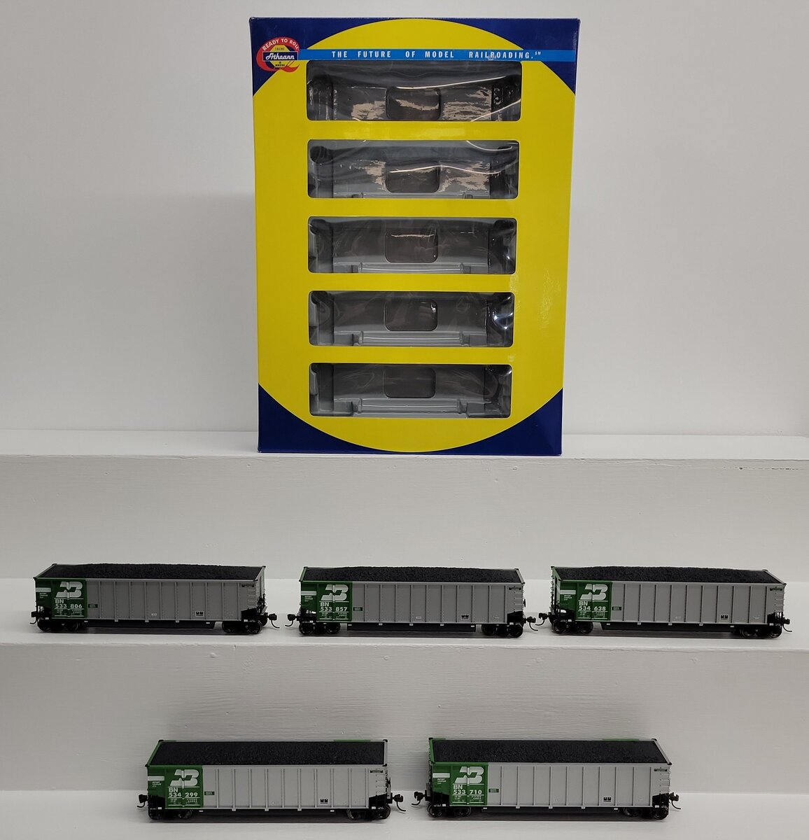 Athearn 93003 HO Scale BN #3 BethGon Coalporter Hopper (Pack of 5) LN/Box