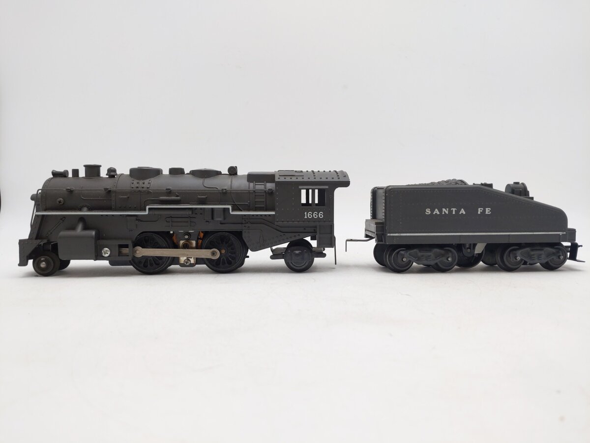 Marx 1666 Vintage O 2-4-2 Santa Fe Steam Locomotive & Tender VG
