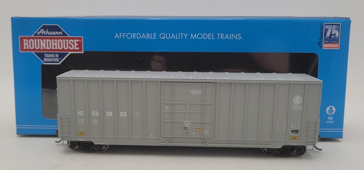 Athearn RND1521 HO Scale Illinois Central 50' Hi-Cube Ribbed-Side Boxcar #533003 LN/Box