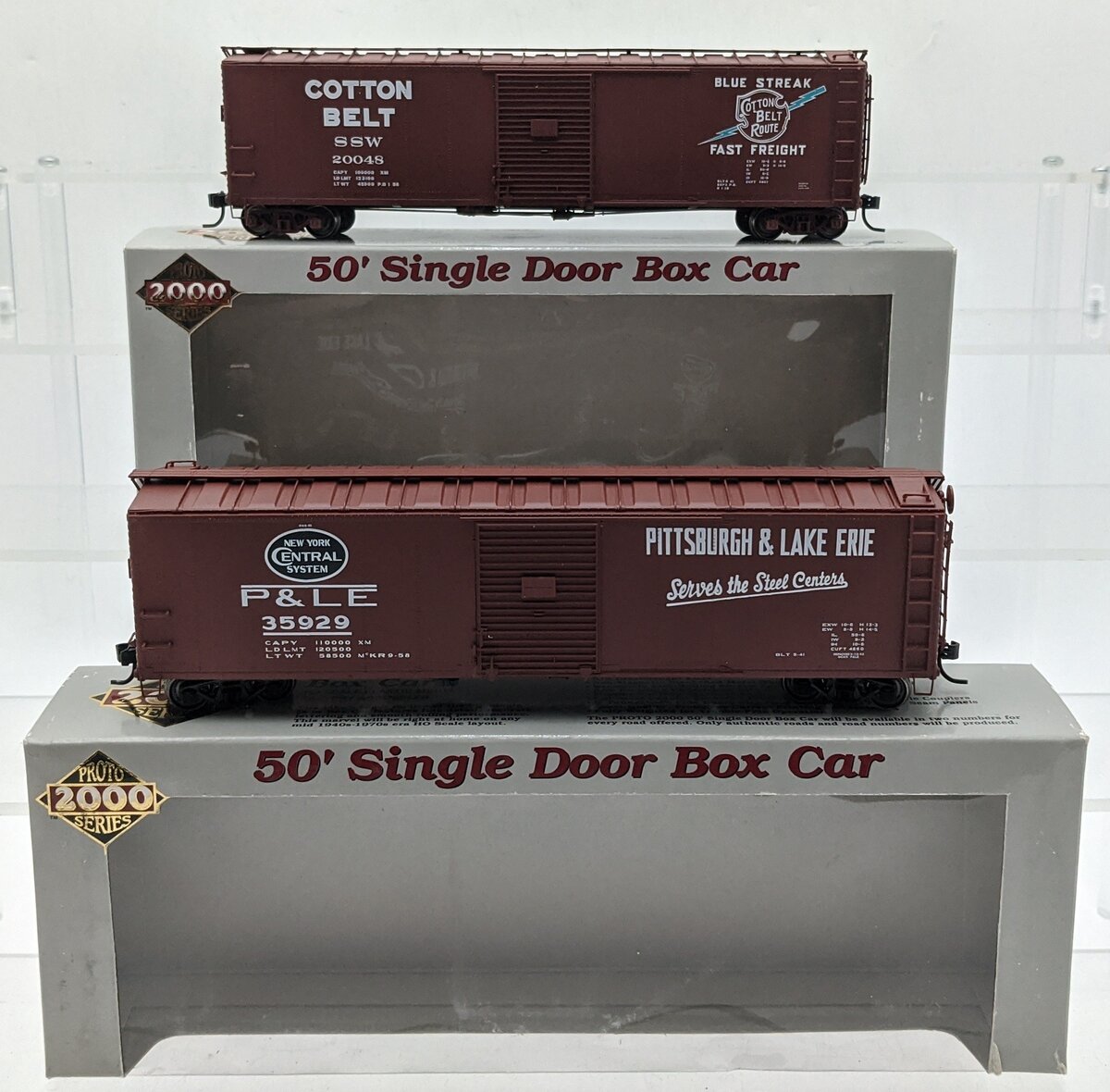 Proto 2000 HO Scale 50' Single-Door Boxcars: 23353 & 23355 [2] VG/Box