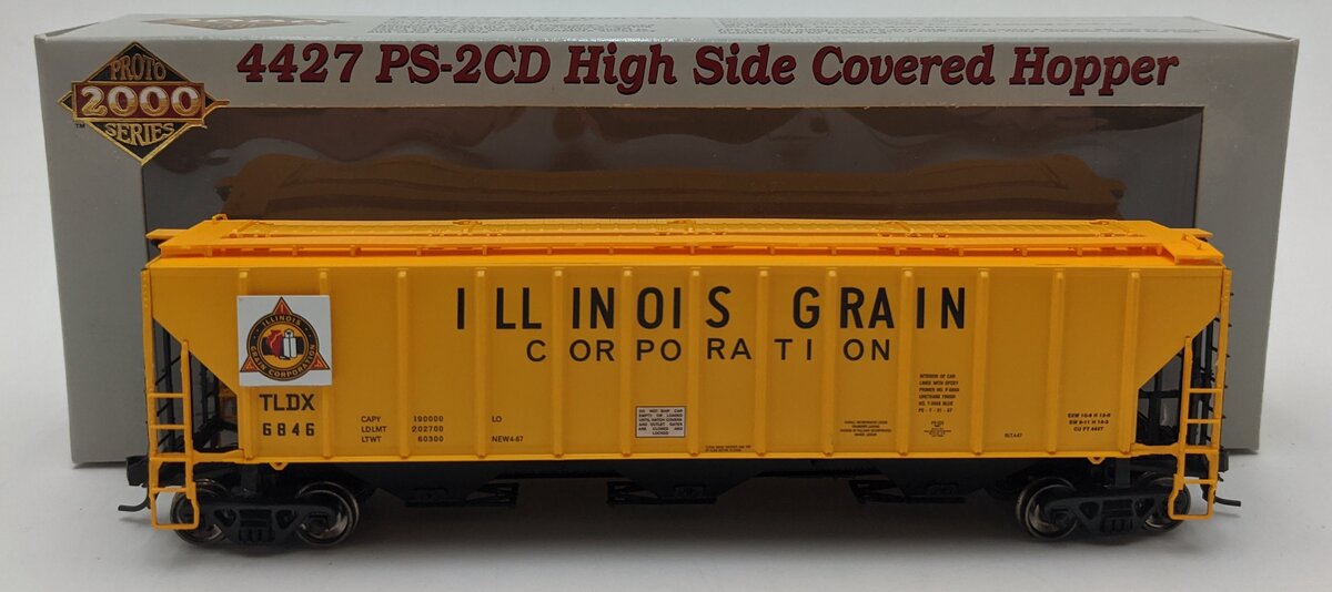 Proto 2000 21340 HO Scale Illinois Grain PS-2CD High Side Covered Hopper #6846 LN/Box
