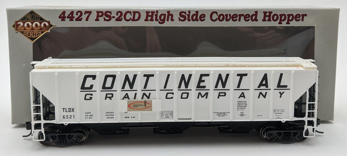 Proto 2000 23383 HO Continental 442 PS-2CD Hi-Side Covered Hopper #6521 LN/Box