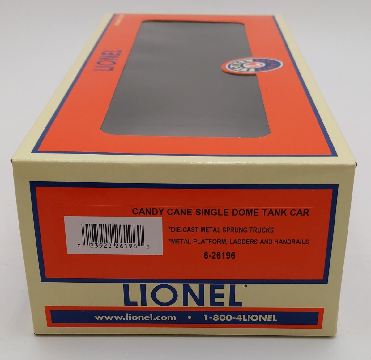 Lionel 6-26196 O Gauge Candy Cane Single Dome Tank Car EX/Box