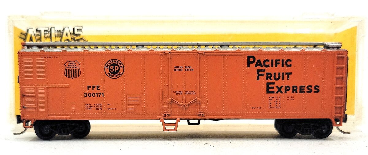 Atlas 3661 N Scale 50' Pacific Fruit Express Mechanical Reefer #300171 EX/Box