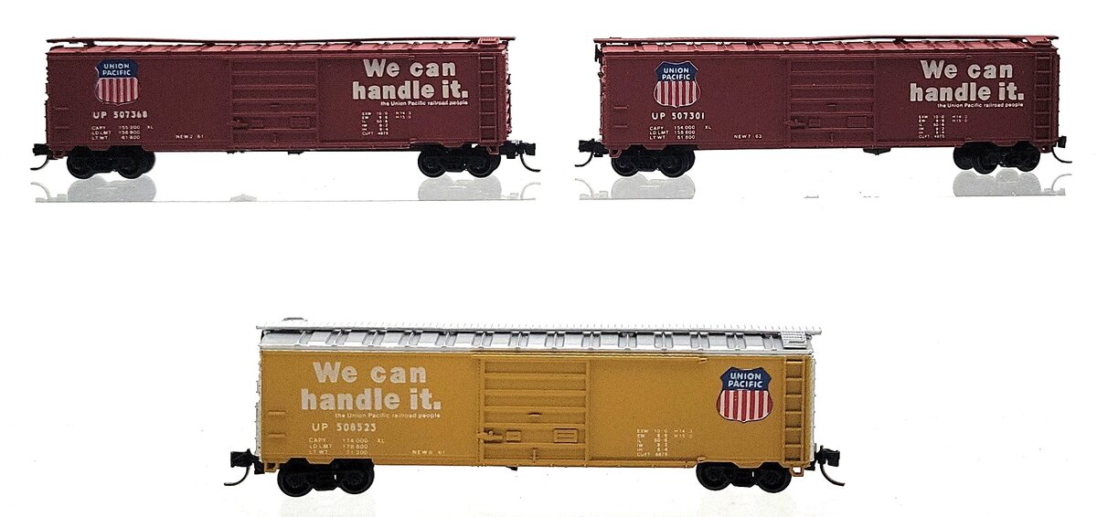 Con-Cor 0001-008902 N Union Pacific 50' Panel Door Boxcars (Pack of 3) LN/Box
