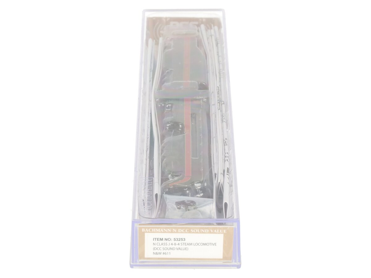Bachmann 53253 N N&W 4-8-4 Class J Steam Locomotive with DCC & Sound #611 VG/Box