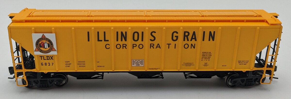 Proto 2000 21372 HO Scale Illinois Grain PS-2CD High Side Covered Hopper #6837 LN/Box