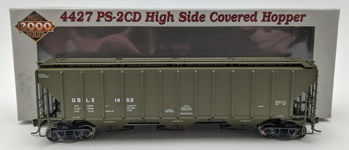 Proto 2000 23377 HO USLX PS-2CD High Side Covered Hopper #1456 NIB