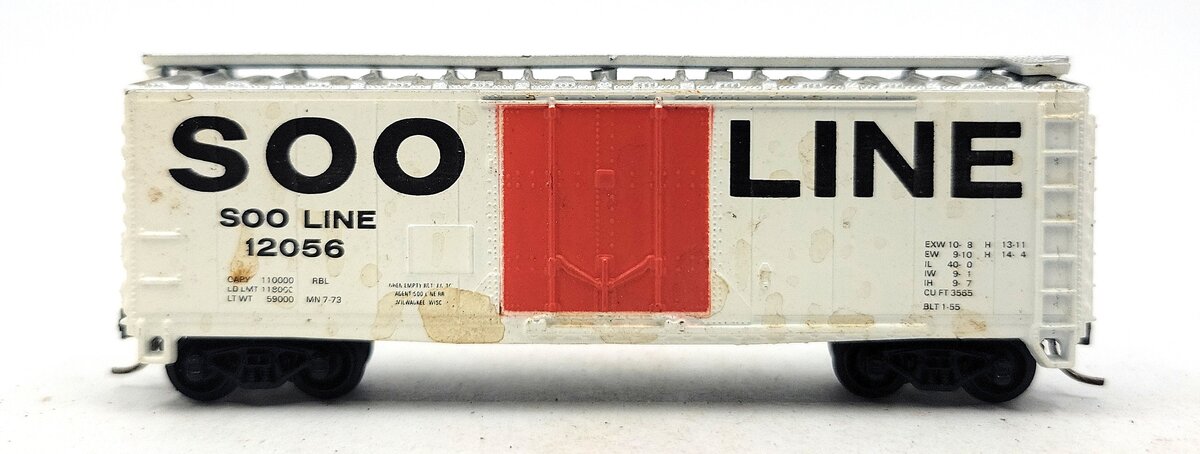 Atlas 3323-2.50 N Scale SOO Line 40' Plug Door Boxcar #12056 EX